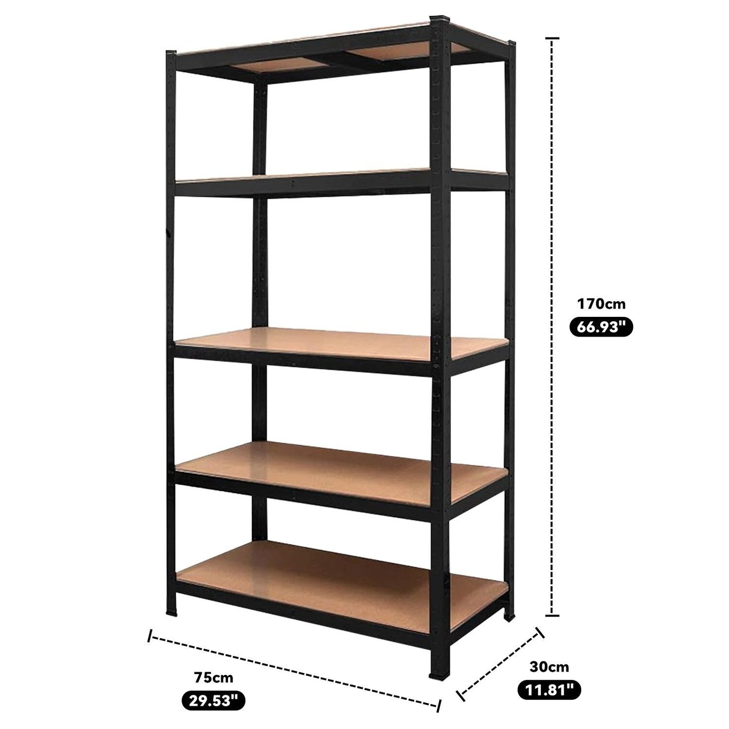 Heavy Duty Warehouse Shelving 75x30x170cm Steel