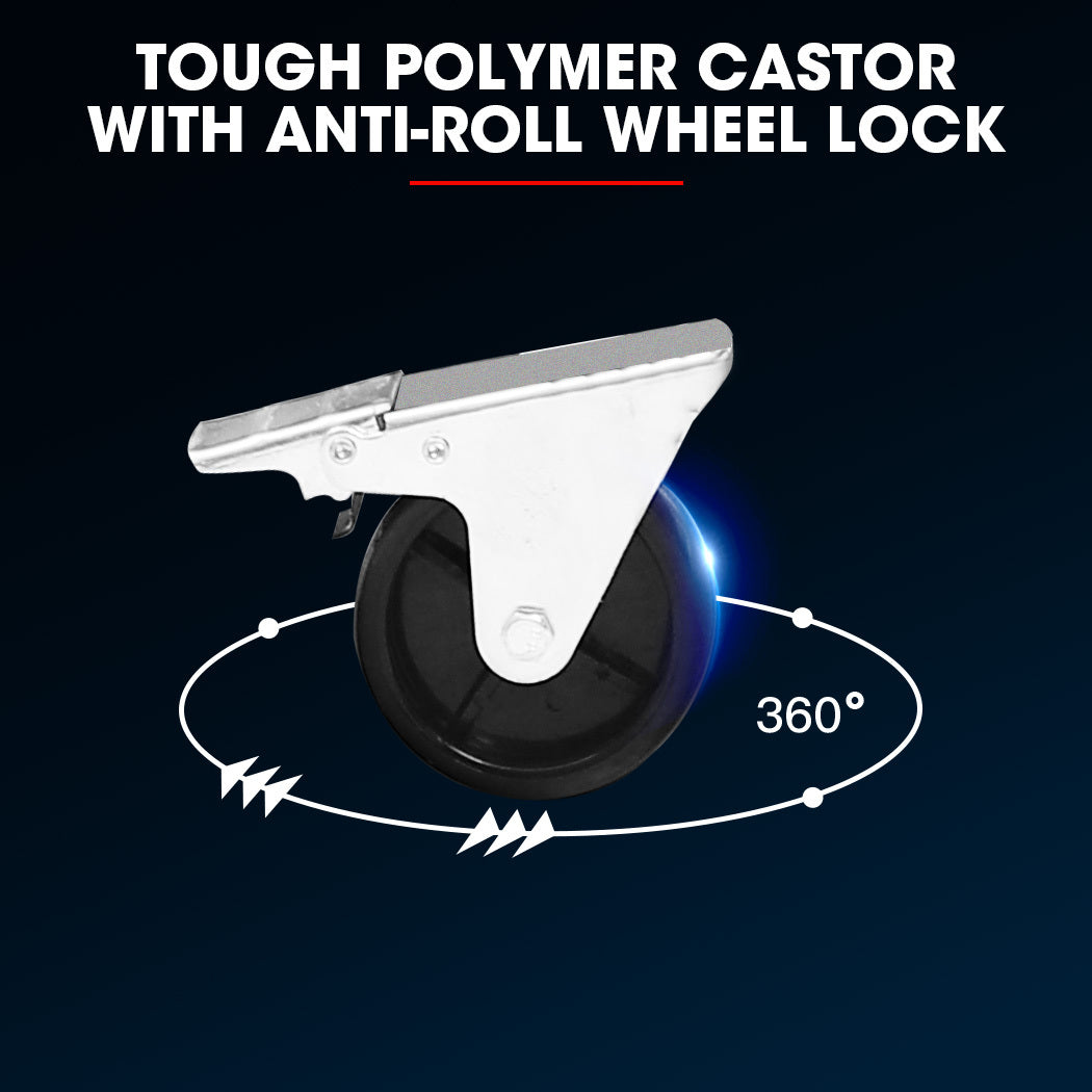 BULLET Pro 7 Drawer Tool Box Cabinet Trolley Storage, Toolbox Garage Organiser Set, Red