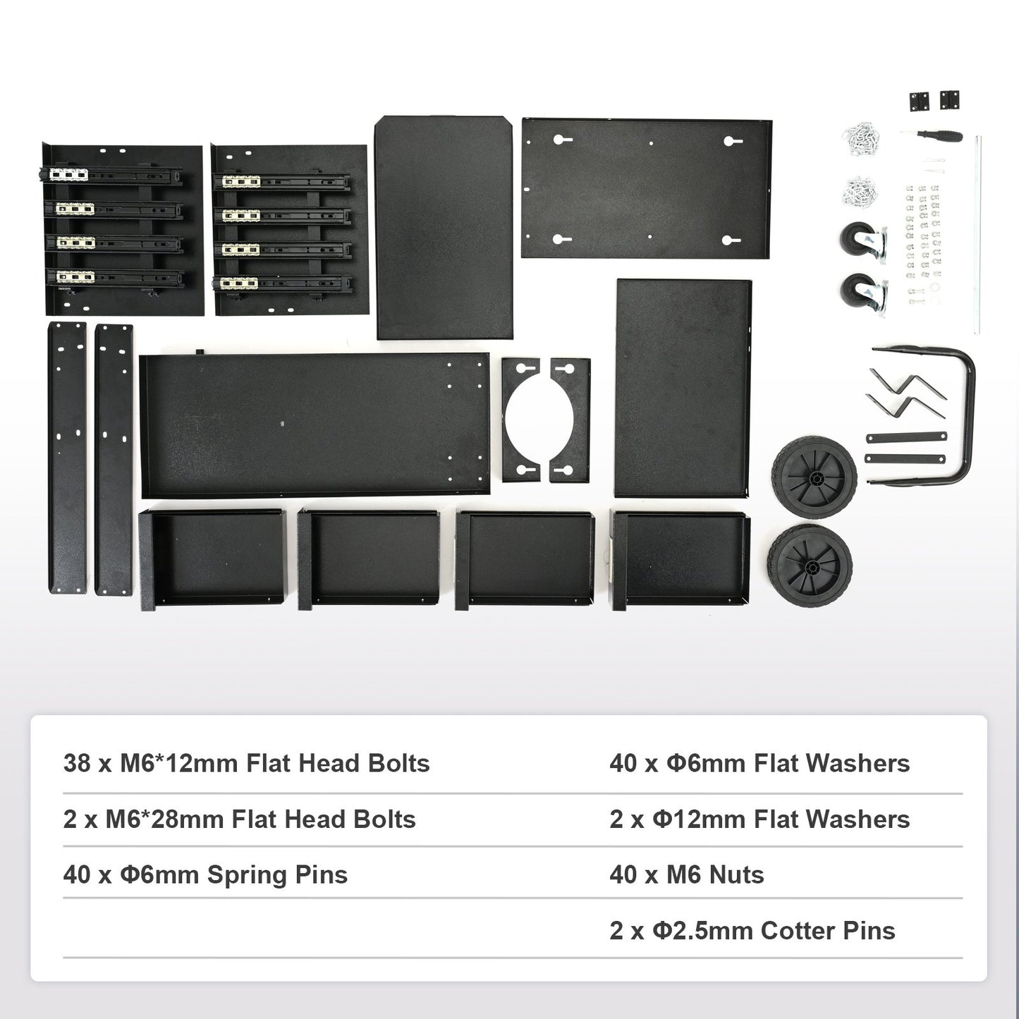 VEVOR Welding Cart, 2-Tier 4 Drawers Welder Cart with 265 LBS Weight Capacity, Swivel Wheels, Tank Storage Safety Chains, Heavy Duty Rolling MIG Welder Cart for Mig Welder and Plasma Cutter