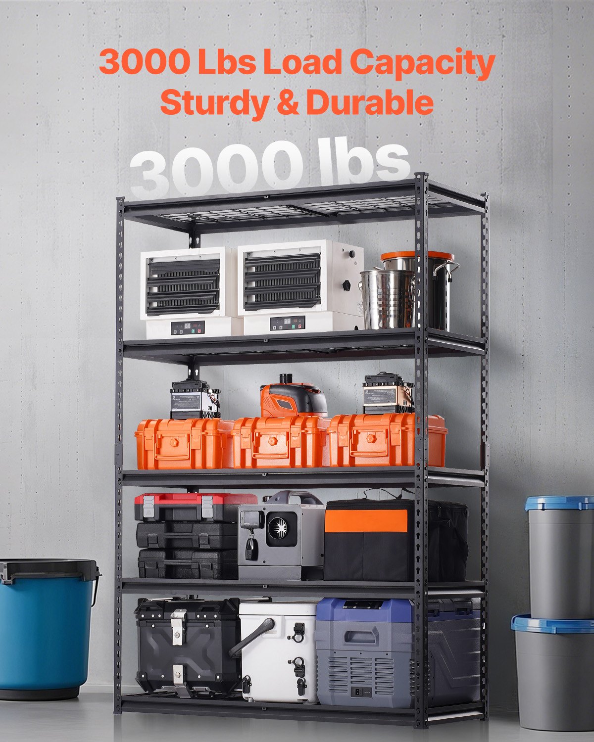 VEVOR Storage Shelves 5 Tier Adjustable Heavy Duty Garage Shelving Unit 1361 kg