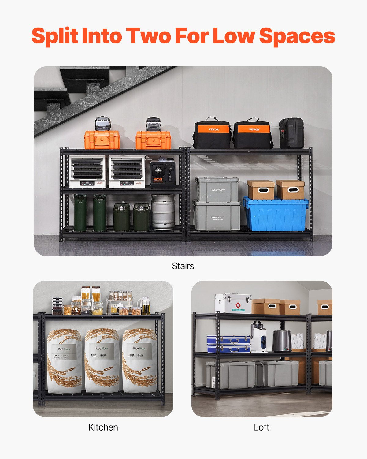 VEVOR Storage Shelves 5 Tier Adjustable Heavy Duty Garage Shelving Unit 1361 kg